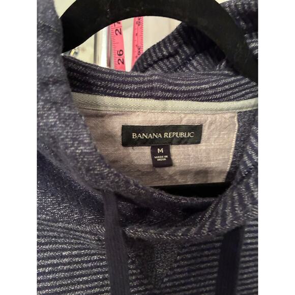 Banana Republic striped navy blue hoodie size M - Picture 3 of 4